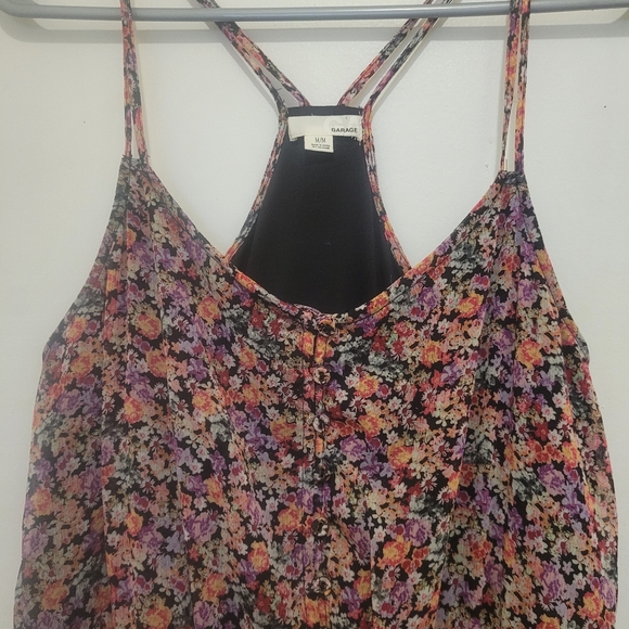 Garage Floral Racerback High-Low Summer Dress | Size M - Picture 3 of 5